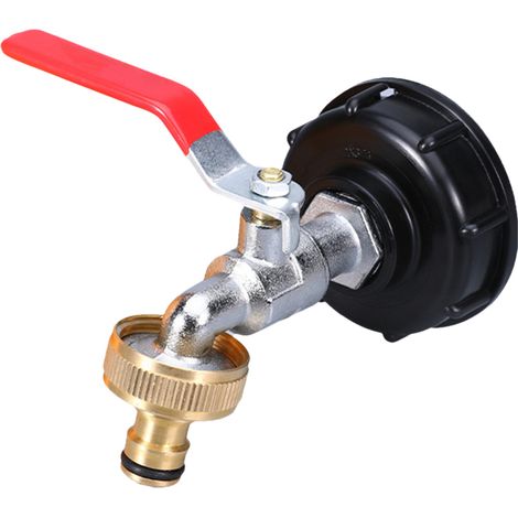 Grifo IBC DN60 - Adaptador de latón para tanque IBC, salida de 3/4 de pulgada, junta hermética, para recuperación de agua (1/5)