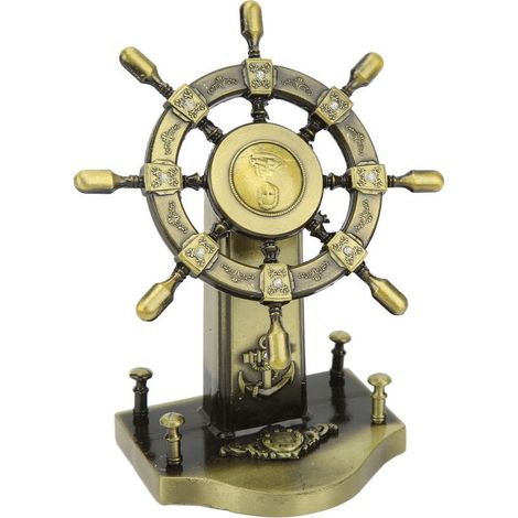 Retro-Schiffsruder aus einer Legierung, farbenfrohe und langlebige Dekoration für Zuhause und Bar, Piratenornament. (1/5)