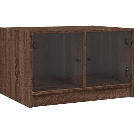 Maison Exclusive - Couchtisch mit Glastüren Braun Eichen-Optik 68