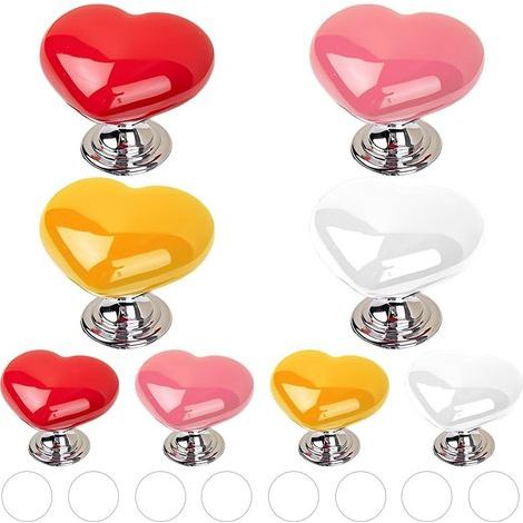 CCYKXA  Pieces Toilet Flush Button, Push Button, Toilet Tank Buttons, Heart Shape, Self-Adhesive Buttons, Manicure Push Button Aid for Women (4 Colors)