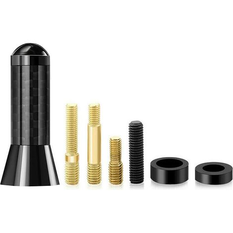 3.5cm Car Aerial Antenna – Universal Short Carbon Fibre Car Antenna Replacement with Multiple Screws – Durable & Stylish Car Radio Antenna, Fits Ford, Audi, Toyota, VW, Honda, and More
