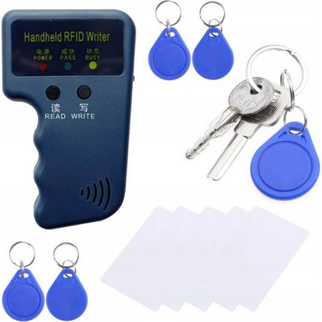 Programmeur RFID - Lecteur Encodeur Duplicateur 125 kHz - Compatible T5577 EM4305 - Pour Porte-Clefs Interphone - Lot de 5 Porte-Clefs + 1 Carte RFID (1/5)