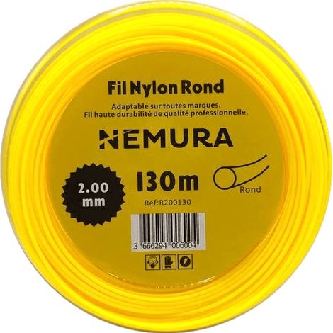 Fil Débroussailleuse Rond L: 130m, Ø: 2,00mm