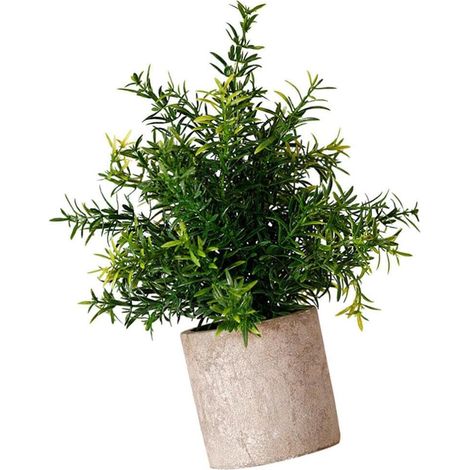 Faux Bonsaï en Pot, Plante Artificielle Verte en Plastique et Pulpe de Papier, Décoratif, sans Arrosage, pour Bureau ou Table Basse (1/5)