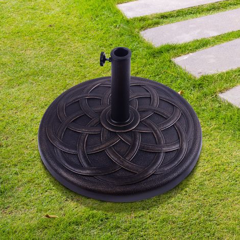 Pied de Parasol Base de lestage de Parasol Rond résine Imitation Fonte Motif Rosace diamètre 54.5 cm Poids Net 19 Kg (1/5)