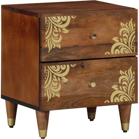 Cabinet de chevet avec tiroir-Table de nuit-Table de chevet Marron miel 40 x 33 x 46 cm 583933 (1/5)