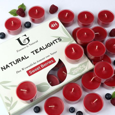 bougies chauffe-plats parfumées aux fruits des bois – durée de combustion 4 heures, bougies chauffe-plats parfumées longue durée pour la maison, détente, dîners romantiques et mariages (1/5)