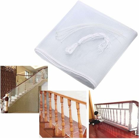 2 Meter Baby and Child Protection Net, Safety Net for Balcony and Stairs, Strong and Sturdy, 77cm(height) 200cm(length) (white) (1/5)