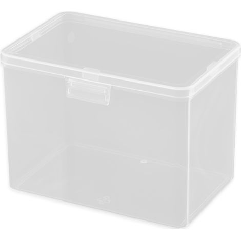 Boîte de rangement rectangulaire transparente avec couvercle, boîte en plastique transparent PP,1187886mm (1/5)