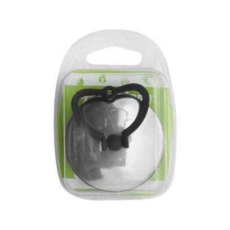 TAPPO IN GOMMA NERA CON MANIGLIA E ROSETTA CROMATA BLISTER Misura: Diam. 52