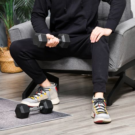 Ensemble Haltères Hexagonales Poids Barres Connexion Kit Entraînement Physique Sport 5 kg