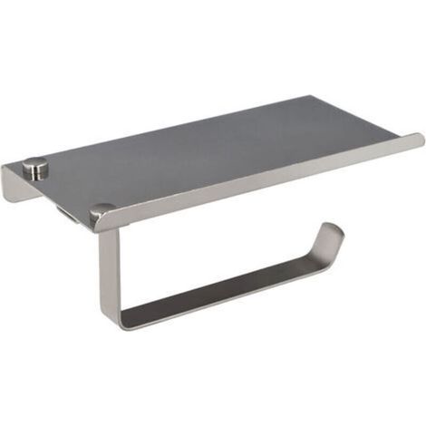 Porte-rouleau Maurer avec étagère mobile autocollante/vis. Couleur inox (1/5)
