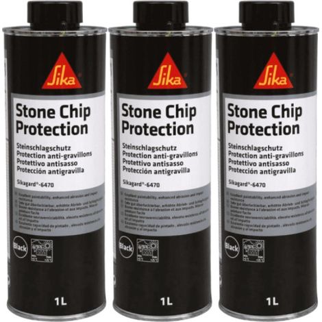 Lot de 3 revêtements anti-gravillons SIKA Sikagard 6470 - Noir - 1L
