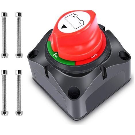 Interruptor de batería de 12-48 V, interruptor aislador de batería, interruptor de corte de batería, interruptor aislador de batería para barco, camión, coche, tractor, autobús, yate (1-2-Ambos-Apagad (1/4)