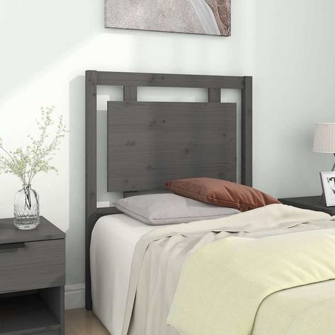 Tête de lit Style Classique Armoire de lit - Gris 80,5x4x100 cm Bois massif de pin BV837625 - BonneVie (1/5)