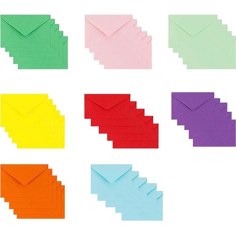 Pack of 40 Mini Multi-coloured Envelopes - 10.5 x 8 cm - Multi-coloured Mini Envelopes for Gift Card, Wedding, Birthday, Party, 8 Colours (1/5)