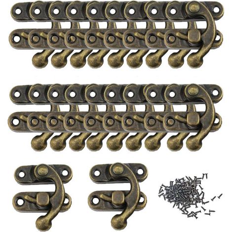 Antique Hasp de Bronze 20 Pièces pour Boîte à Bijoux en Bois Décoratif (1/5)
