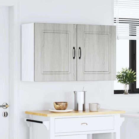 Küchen-Hängeschränke 2 Stk. Kalmar Grau Sonoma Holzwerkstoff