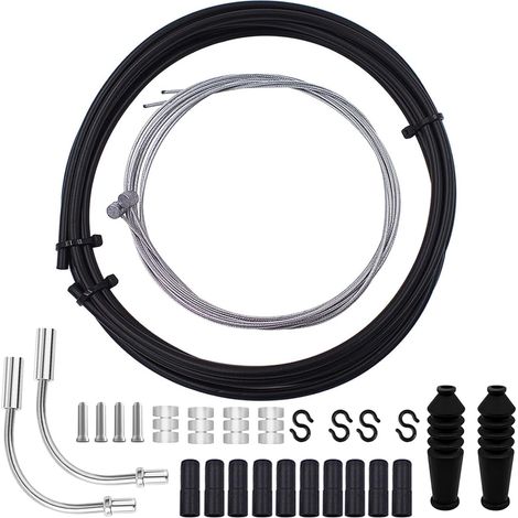 Kit Câble Frein Vélo - 2 Câbles Acier 1,7m Et Gaine 2,5m - Revêtement PVC Pour VTT (1/5)