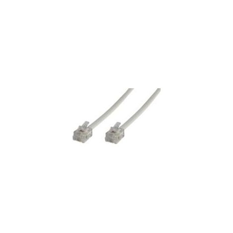 Microconnect RJ12/RJ12 10m Telefonkabel White - Festnetztelefonkabel (10 m, RJ12, RJ12, Weiß, Stecker / Stecker, Weiß)