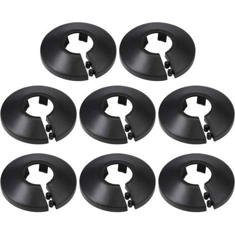 Couverture Tuyau 16mm Noir Radiateur Rosace Décoration Mur 8 Pièces