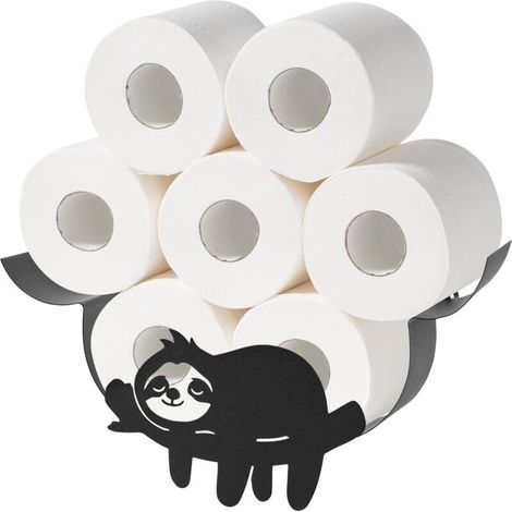Porte-papier toilette paresseux pour 8 rouleaux supplémentaires, rangement mural décoratif et amusant pour papier toilette, meuble de rangement pour salle de bain (1/5)