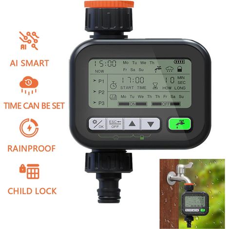 Minuterie d'irrigation de jardinage dispositif d'arrosage automatique contrôle de détection de pluie de jardin système d'irrigation Intelligent (1/5)