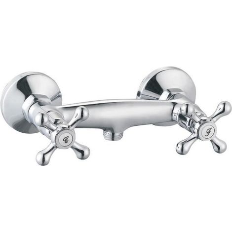 Robinet mélangeur mécanique douche Beverley - ROUSSEAU - Style rétro - Tete céramique - Laiton - Chromé