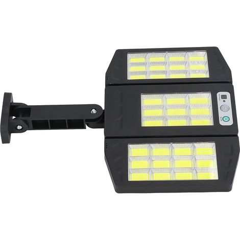 Solarbetriebene Außenleuchte mit Bewegungsmelder, 3 Leuchtenköpfe, IP64 wasserdicht, 33er Raster, 264 COB-LEDs, geeignet für Wege und Zäune (1/5)