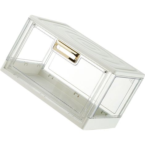 Staubdichte, stapelbare Aufbewahrungsbox für Tischbecher und Kaffeetassen mit Deckel, weiß, Standardgröße 38 x 27,5 x 22,6 cm (1/5)