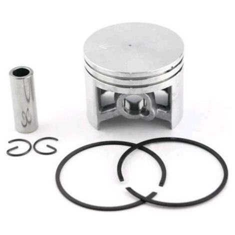 Piston assembly compatible with the STILL MS440 044 chainsaw, 50 mm cylinder diameter, including the annular pin and circlip for electrical repair. (1/2)