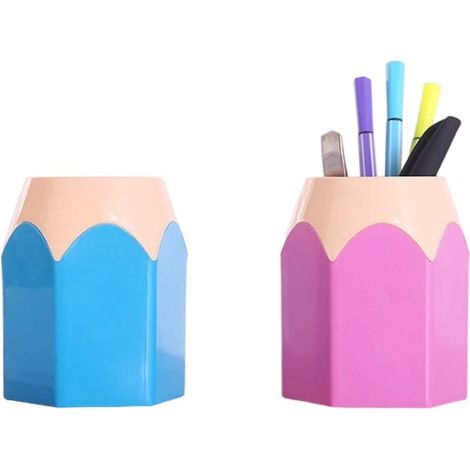 portalápices con forma de lápiz, de plástico resistente, gran capacidad, para oficina y escuela. (1/5)