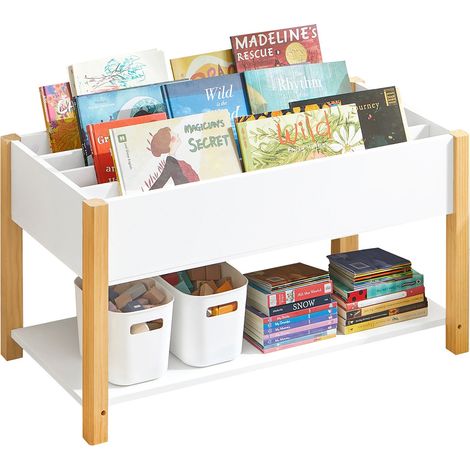 Estantería Infantil Multifuncional Organizador de Juguetes y Libros de 2 estantes 85 x 42 x 45 cm KMB35-W SoBuy ES