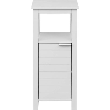 Rebecca Mobili Mobile a Colonna Mobiletto Salvaspazio da Bagno in legno Bianco con Anta (1/5)