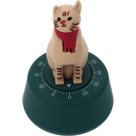Minuteur Cuisine en Plastique Forme Chat Mignon Vert sans Pile ou (1/5)