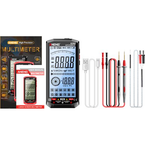 628A Multimeter, 6000 Counts, automatische Bereichswahl, großes Display, AC/DC-Test