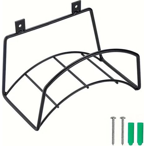 Support mural pour enrouleur de tuyau d'arrosage – Construction métallique résistante à la rouille – Pour le rangement et l'organisation des tuyaux d'eau en extérieur