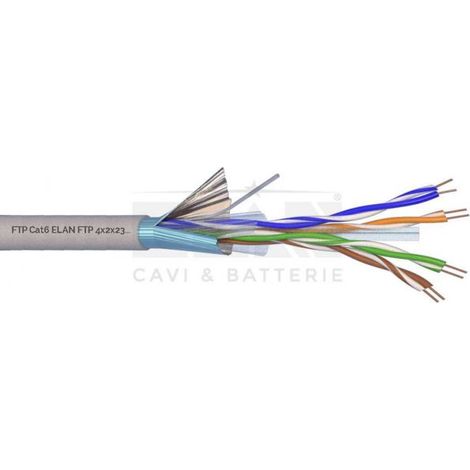 Elan cavo schermato reti CAT.6 FTP 4x2x23AWG 50Mt o 100Mt o 305Mt - 098233S 50 Mt