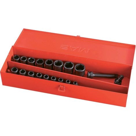 Jeu de douilles SAM 1/2" Carré 19 pièces ( Prix pour 1 )