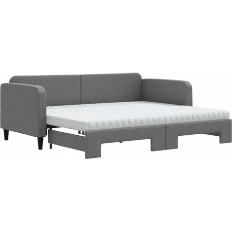 Maison Exclusive - Divano Letto Estraibile Materassi Grigio Scuro 90x190cm Tessuto