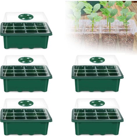 Kit de semis 12 alvéoles - Plateau de culture pour plantes, jardinage à domicile, balcon, pépinière (1/5)