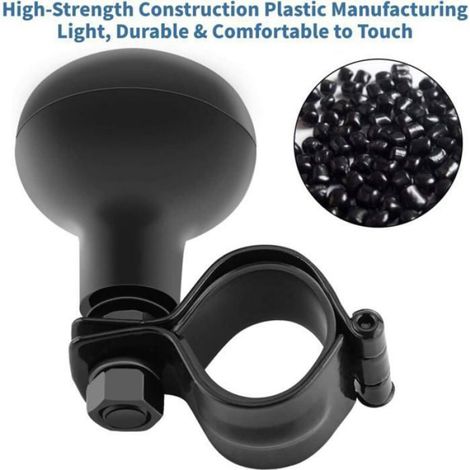 Boule volant universelle noire, bouton spinner robuste pour tracteur, voiture, tondeuse (1/4)