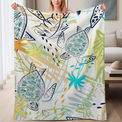 Couverture de lit en polaire, jeté doux et chaud idéal pour le printemps, légère et luxueuse en microfibre de polyester, décoration intérieure cosy et élégante, ajout parfait à la décoration, cadeau i (1/4)