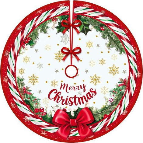 Falda para árbol de Navidad, decoración vintage para la base del árbol de Navidad, 90 cm de diámetro. (1/5)