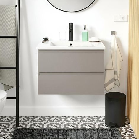 Conjunto de lavabo con encimera de cerámica y grifería 60cm SORRENTO (1/5)