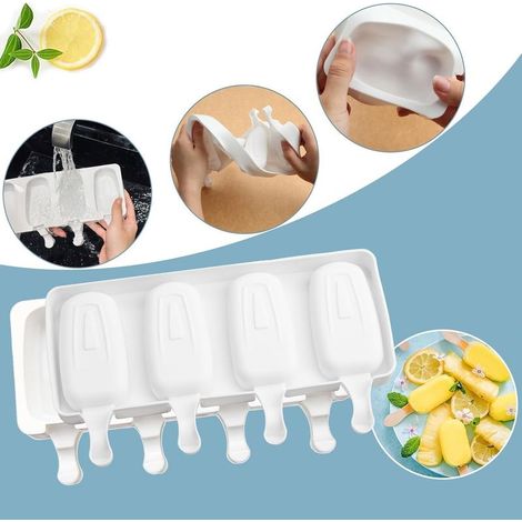 2-teilige Silikon-Eisstielform, 26 cm Magnum-Kuchenform mit 200 Eisstielen, 8-teilige wiederverwendbare Magnum-Form für selbstgemachtes Eis, Kuchen und Desserts (1/5)
