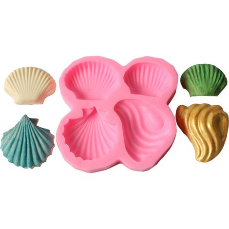 Silikonform mit Muschelmuster zum Selbermachen, Dekorieren von Fondant, Kuchen, Backen und Seifenherstellung (1/5)