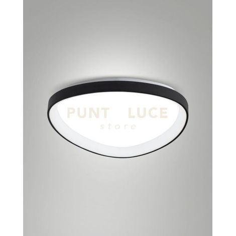 QUIRK PLAFONIERA LED NERA D.60CM A LED CCT 2700K - 3200K - 4000K- 56W - 6600 lm DIMMERABILE