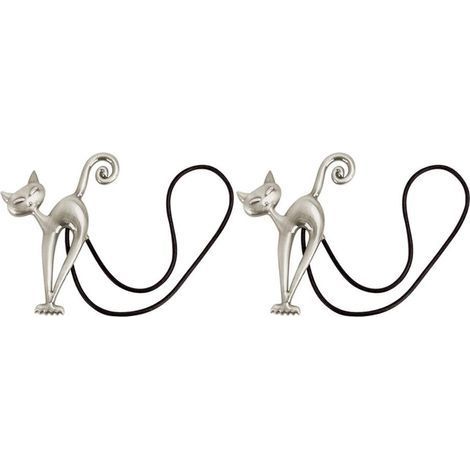 2Pcs Embrasse à Rideaux Magnétique Attache Rideau Aimanté Boucle de Rideau Magnifique Clip Rideau en Motif de Chat Accessoires pour Rideaux pour Maison Salon Chambre Bureau (1/5)