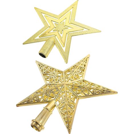 2 décorations d'étoiles de Noël pour sapin, ornements exquis en forme d'étoile à cinq branches (1/5)